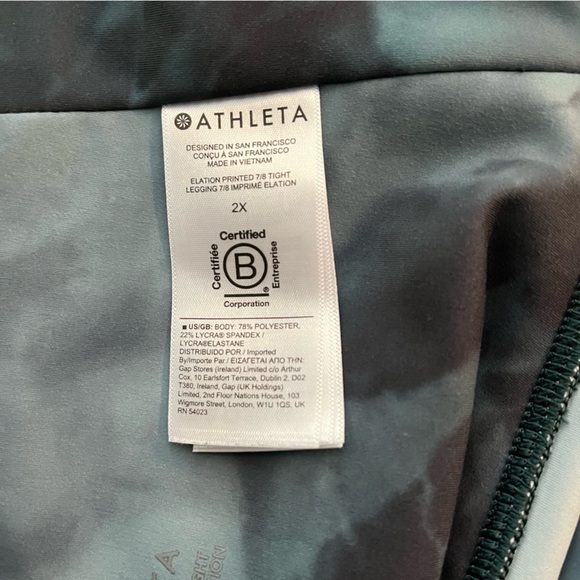 ATHLETA Plus Size Elation Marine Dark Marble Printed 7/8 Tight Leggings NWOT - Picture 9 of 11